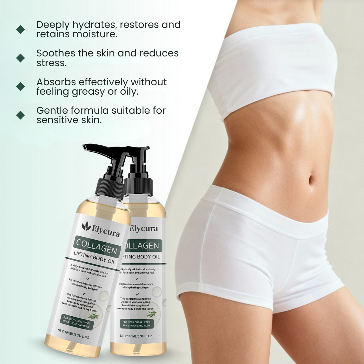 Elycura™ Collagen Oil Tightens and lifts sagging skin by 98% within 24 hours