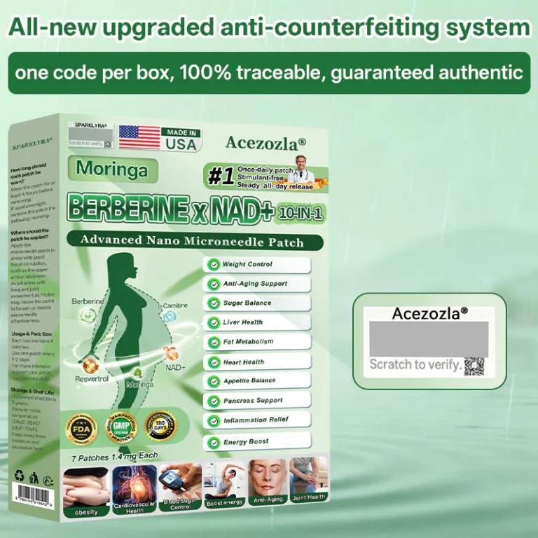 Acezozla Moringa Berberine NAD+ 10-in-1 Advanced Nano Microneedle Patch
