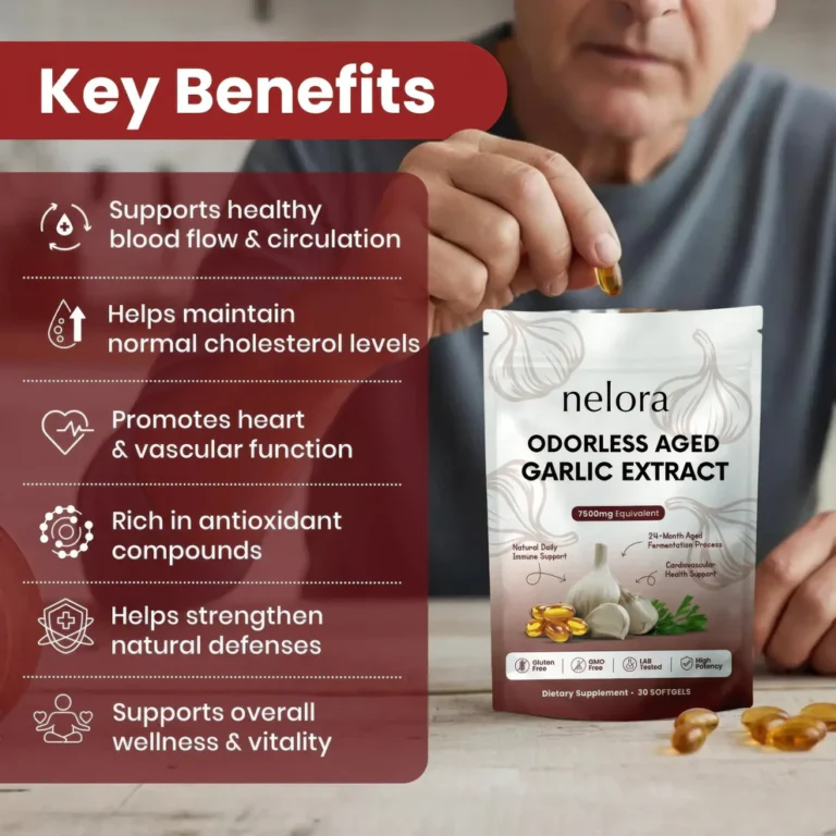 Nelora™ Aged Garlic Extract – 7500mg Odorless Softgels