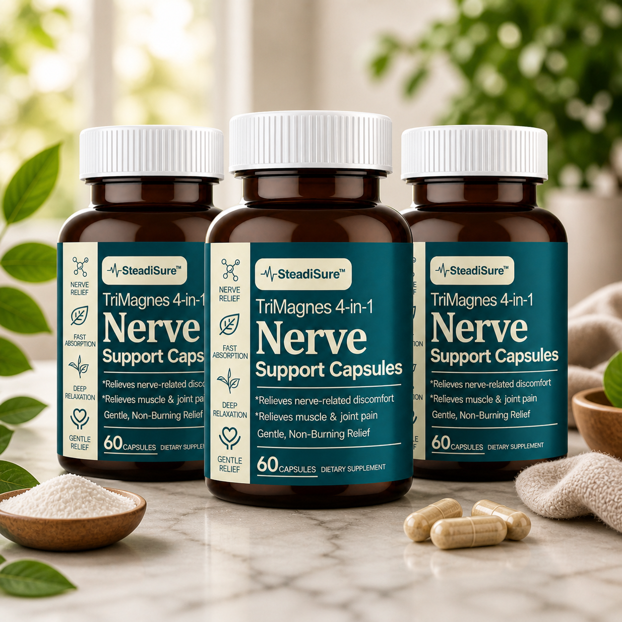 SteadiSure TriMagnes 4-in-1 Nerve Support Capsules