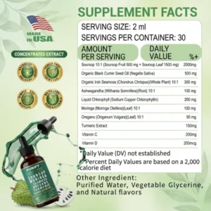 Purify Soursop Moringa Seamoss Oregano Turmeric Drops