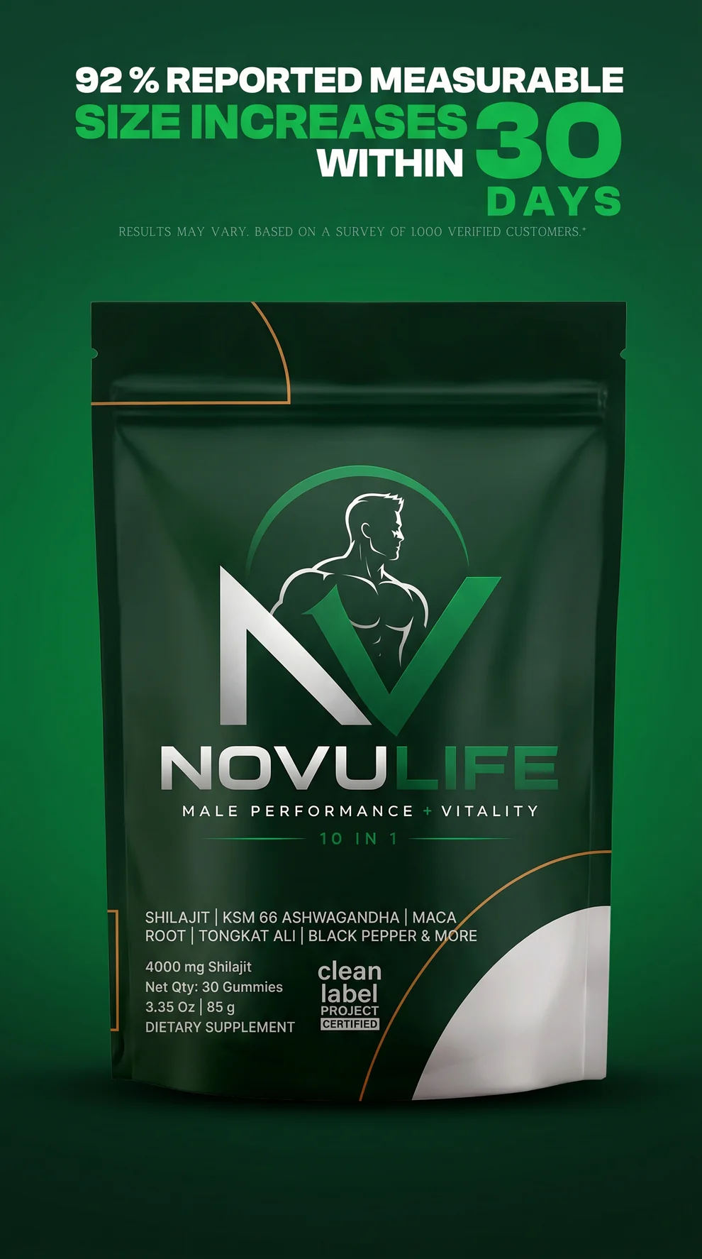 NovuLife Alpha Gummies-Male Performance + Vitality 10 in 1