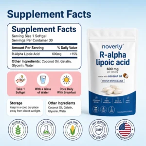 Noverly R-alpha Lipoic Acid | 600mg Pure R-Form Softgels